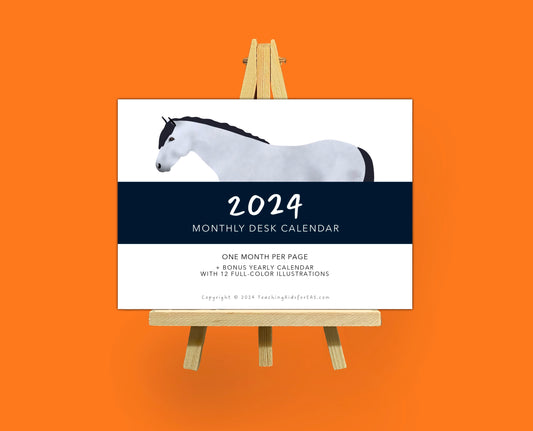 mini desk calendar 2024 - Teaching Aids for EAS