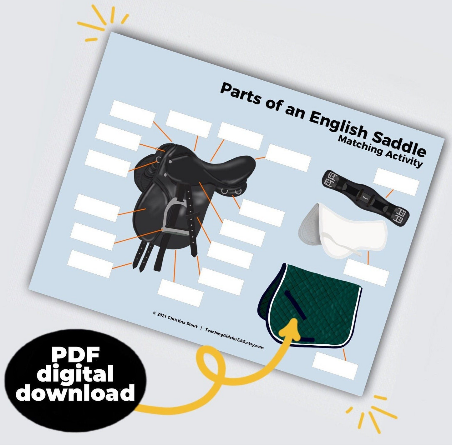 parts of saddle english - PDF download - Teaching Aids for EAS
