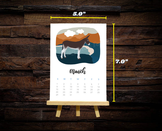 mini desk calendar 2026