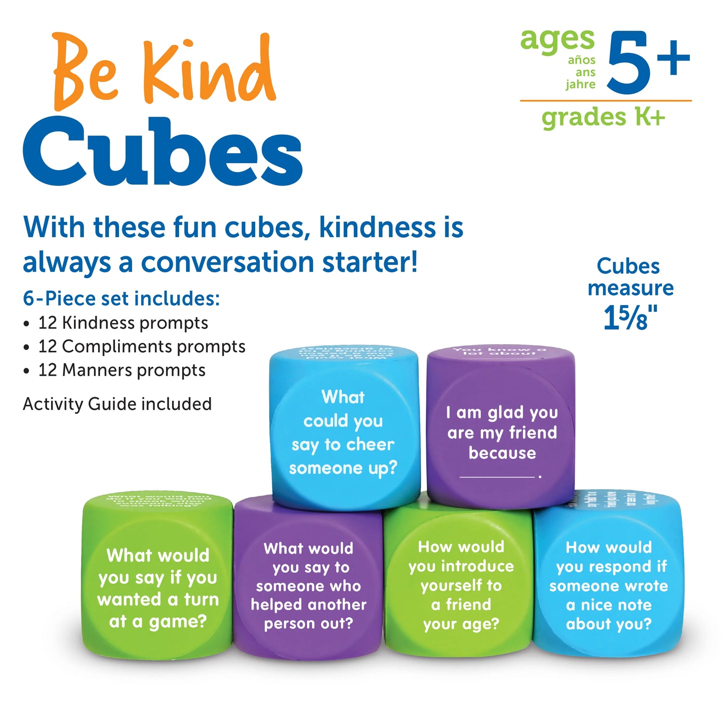 cubes, be kind - set of 6 - Teaching Aids for EAS