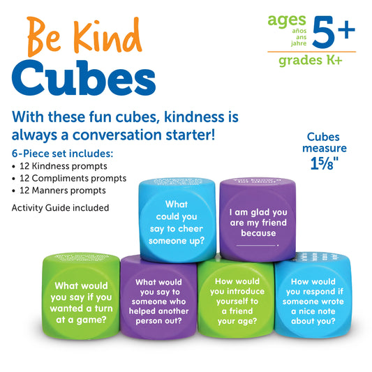 cubes, be kind - set of 6 - Teaching Aids for EAS