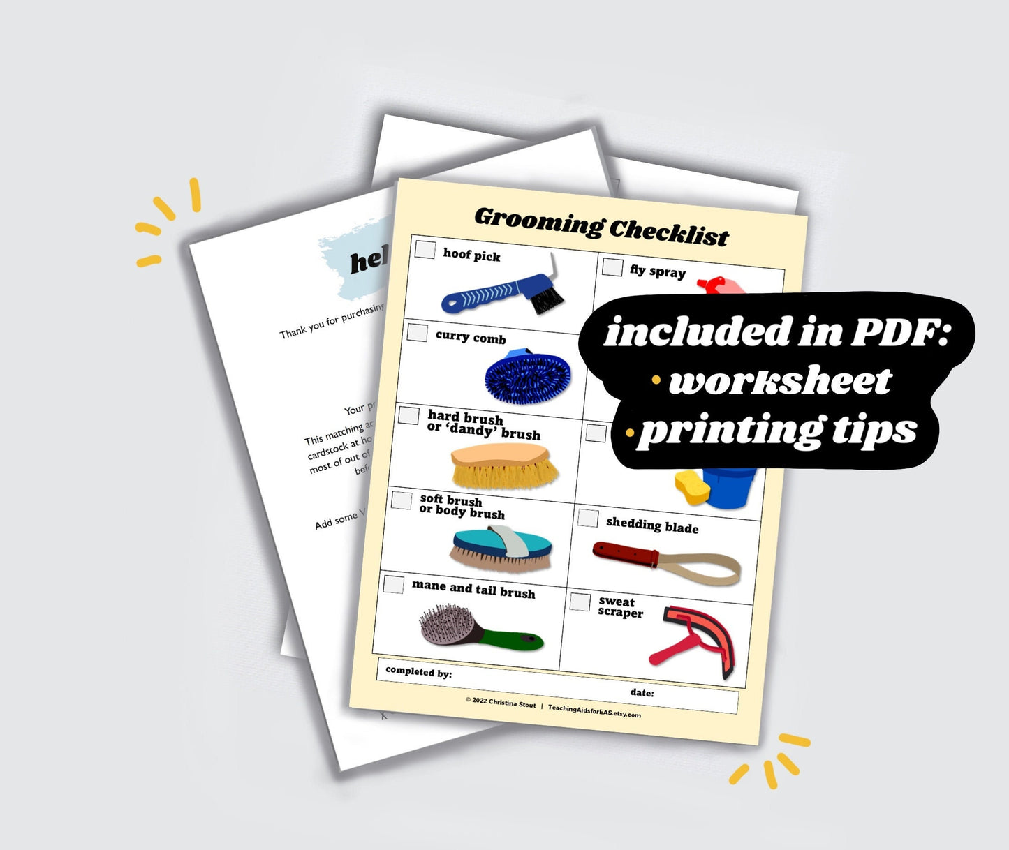 grooming checklist - PDF download - Teaching Aids for EAS