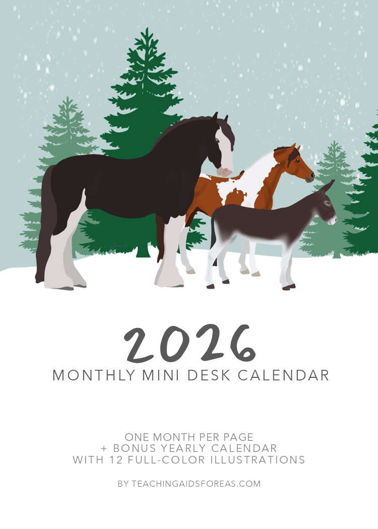 mini desk calendar 2026