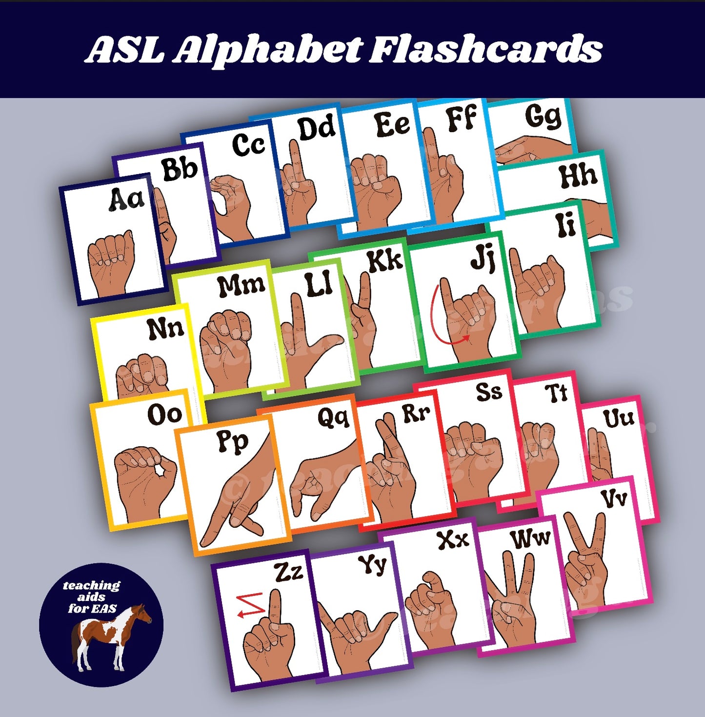 ASL alphabet flashcards - PDF download