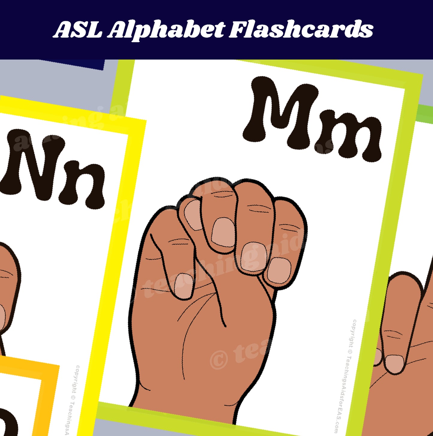 ASL alphabet flashcards - PDF download