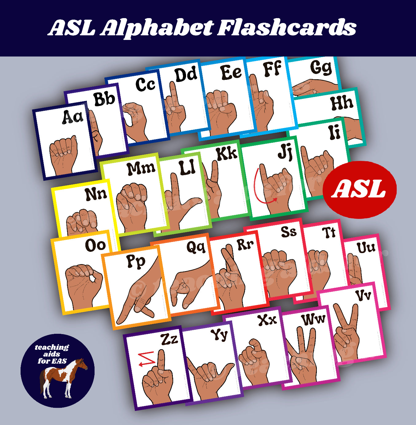 ASL alphabet flashcards - PDF download