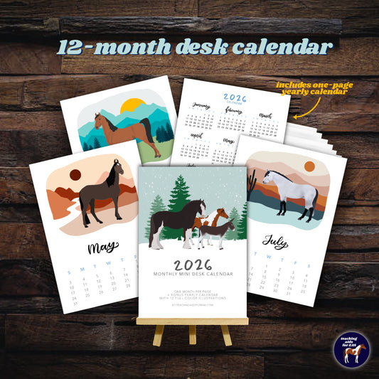 mini desk calendar 2026
