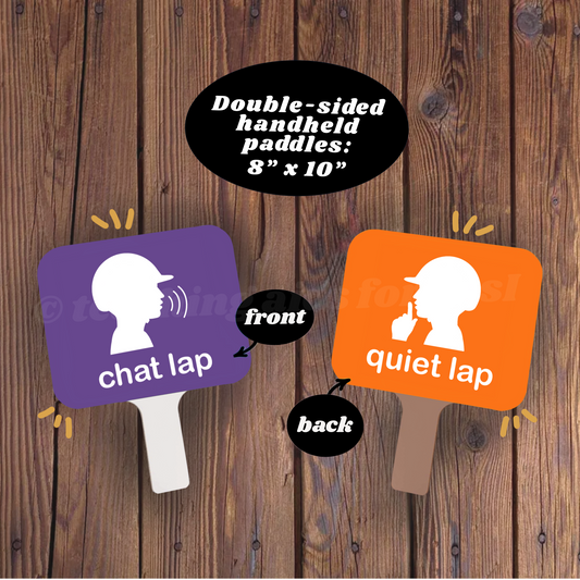 handheld cueing paddle, quiet/chat laps - Teaching Aids for EAS