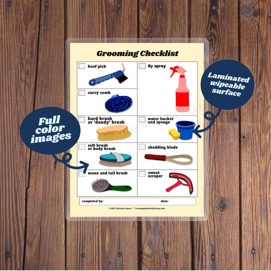 grooming checklist - laminated - Teaching Aids for EAS